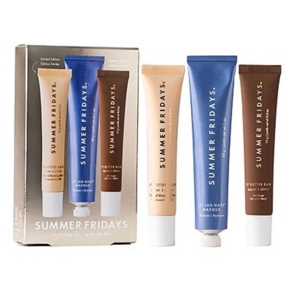 New Summer Fridays The Holiday Trio Lip Balm Set Toasted Marshmallow Hot Cocoa